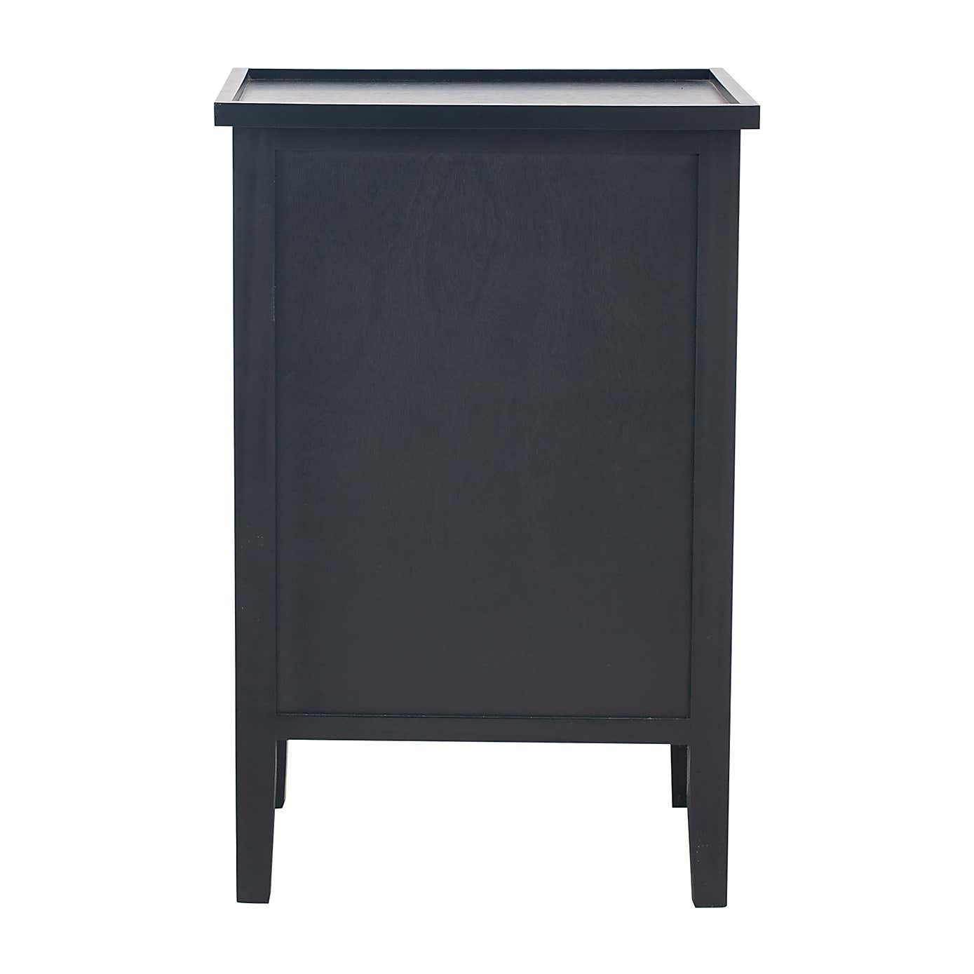 Pacific Chelmsford 3 Drawer Bedside Table, Black Painted Pine