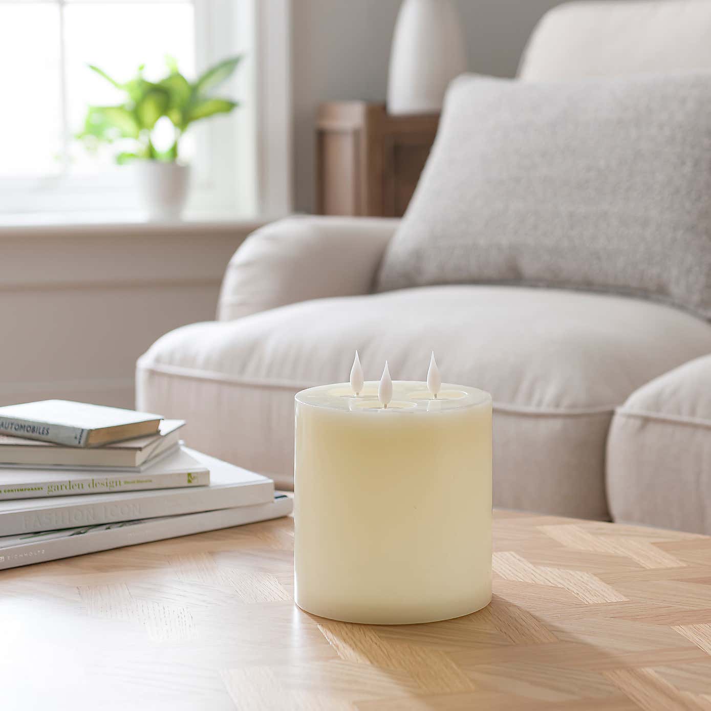 LED Wax Pool Multi Wick Pillar Candle