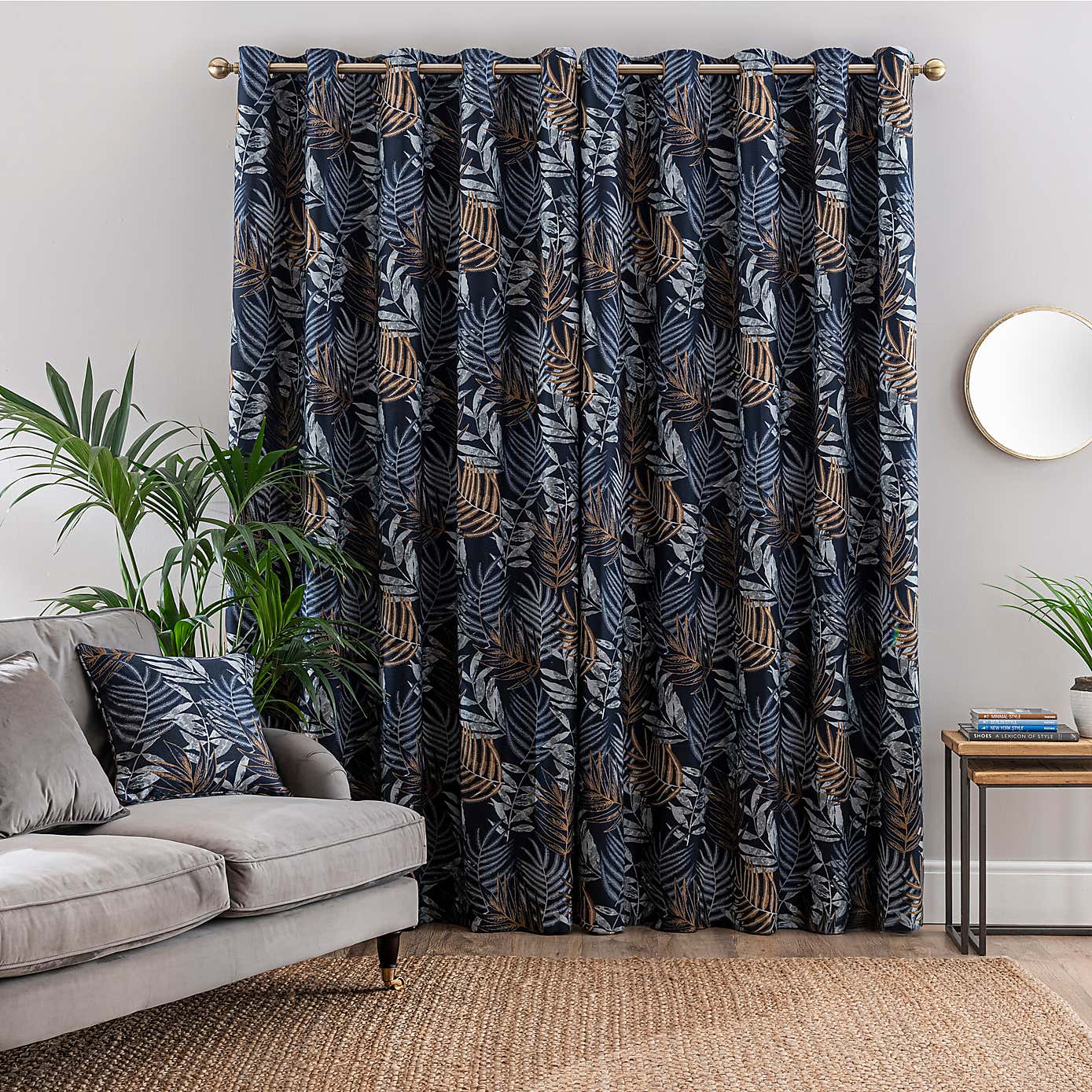 Leaf Jacquard Eyelet Curtains