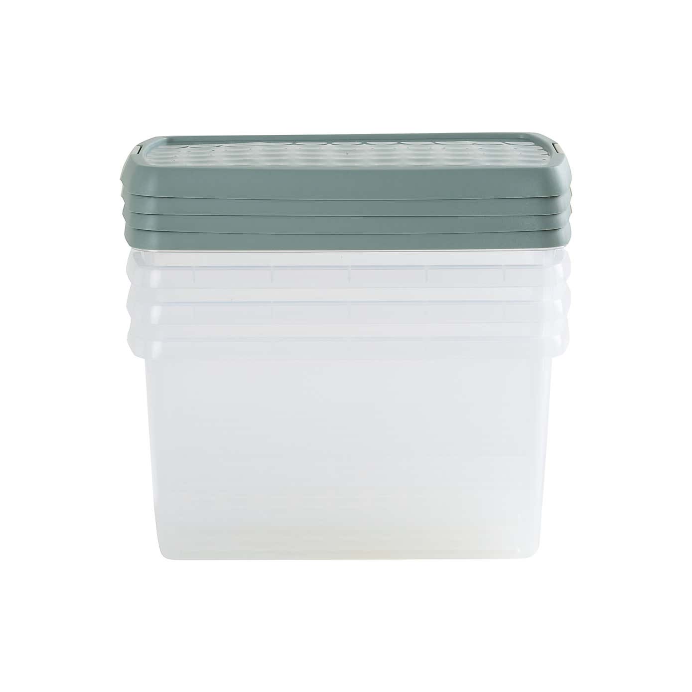 Wham Clip Pack of 4 Rectangle Storage Boxes With Lids