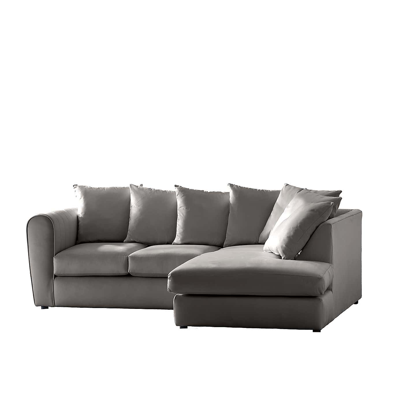 Blake Opulent Velvet Curved Quilted Arm Corner Sofa