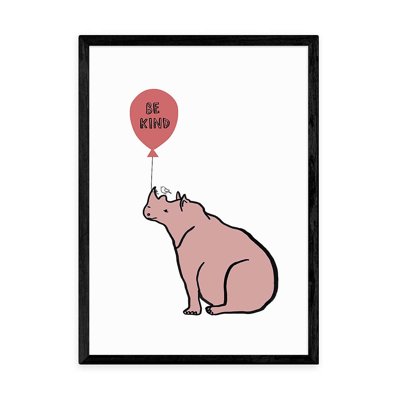 East End Prints Be Kind Rhino Print
