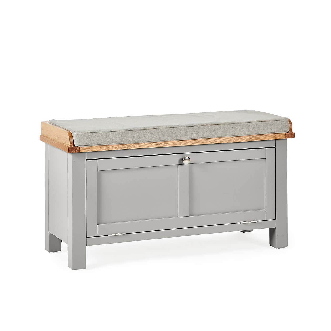 Bromley Grey Storage Bench With Cushion