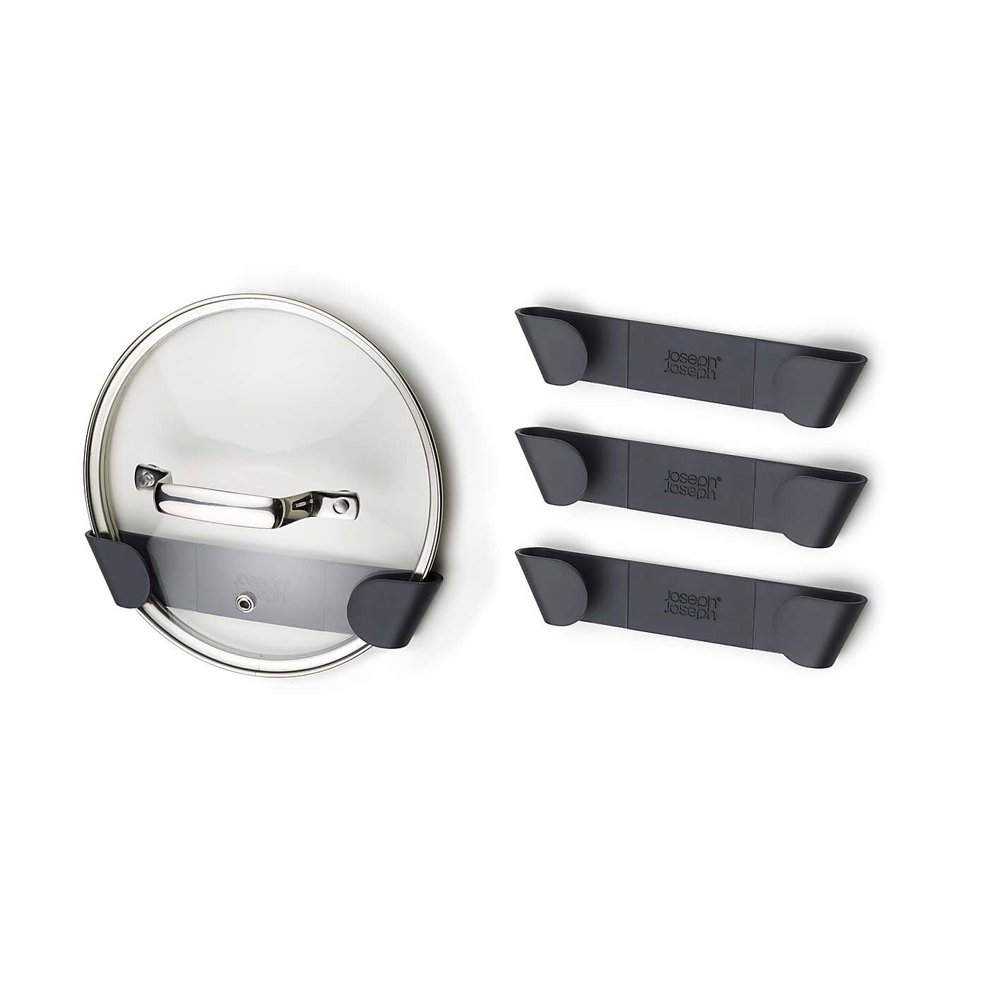 Joseph Joseph Set of 4 Pan Lid Holders Grey