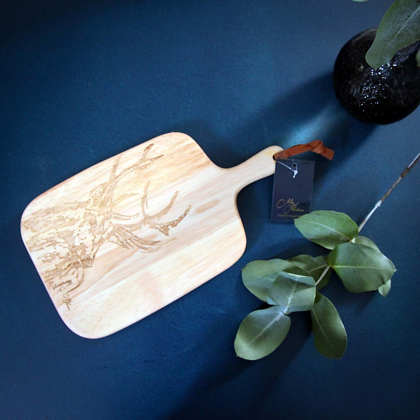 Meg Hawkins Wooden Stag Engraved Serving Board