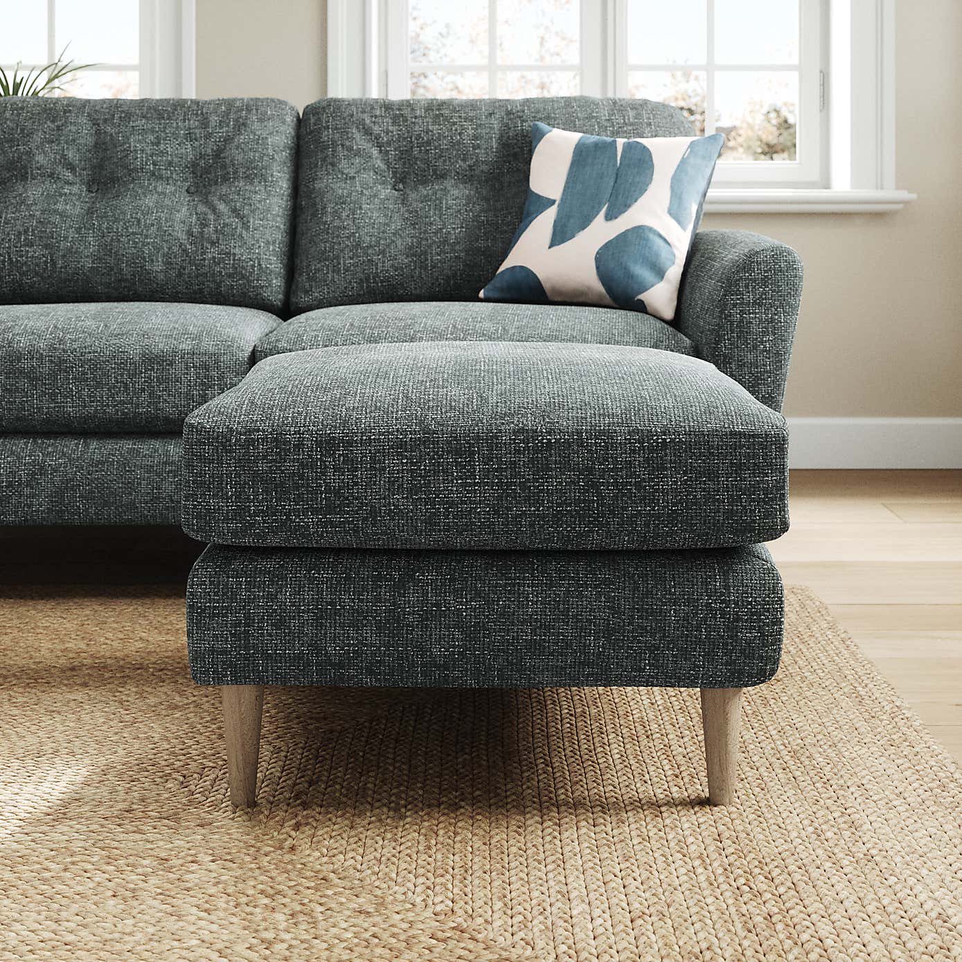 Sven Chunky Chenille Footstool