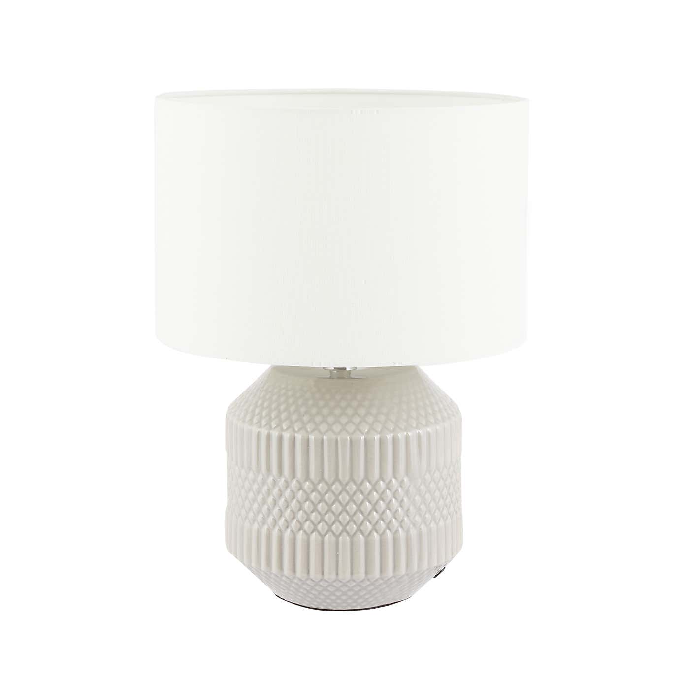 Meribel Geo Textured Ceramic Table Lamp