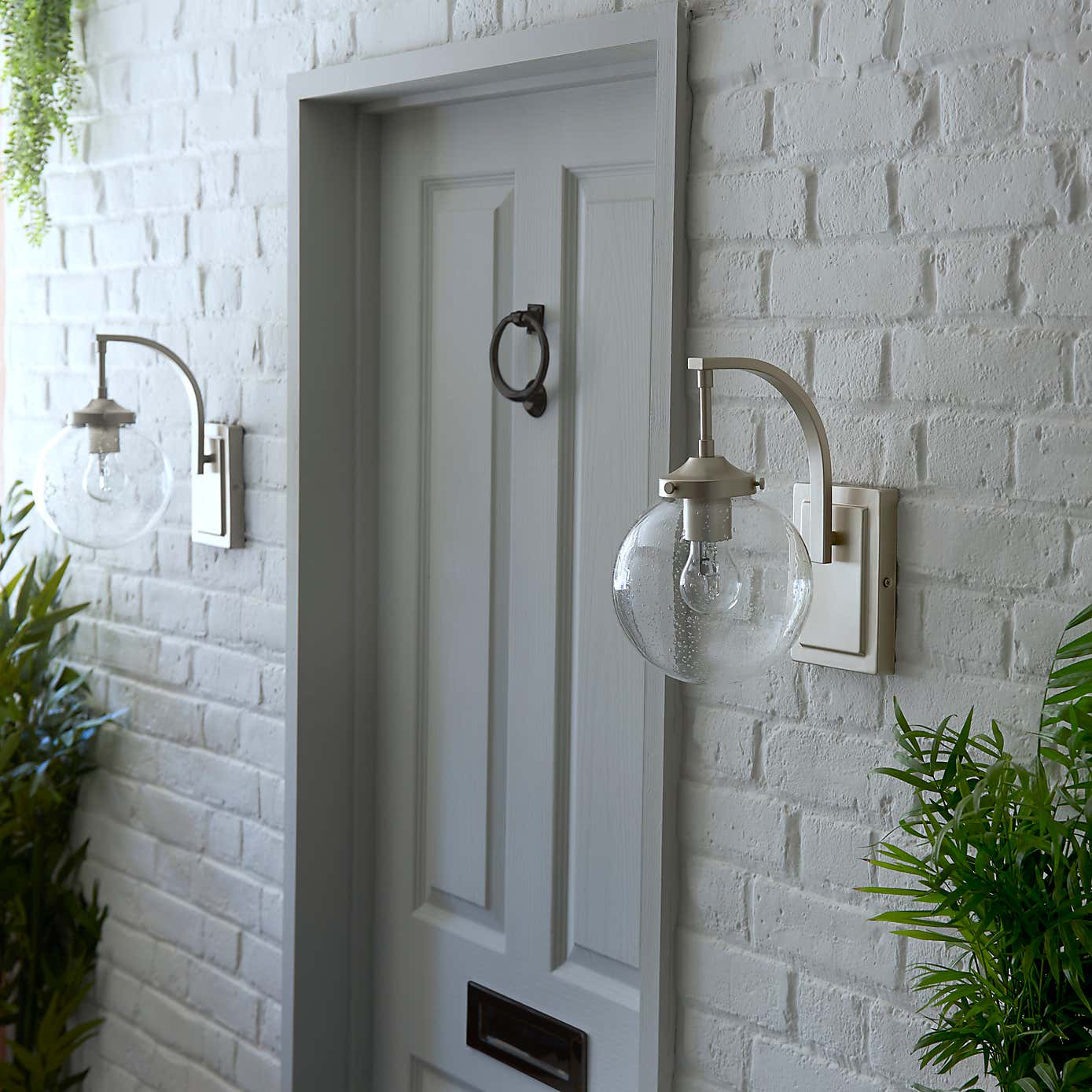 Twain Outdoor Globe Glass Wall Light