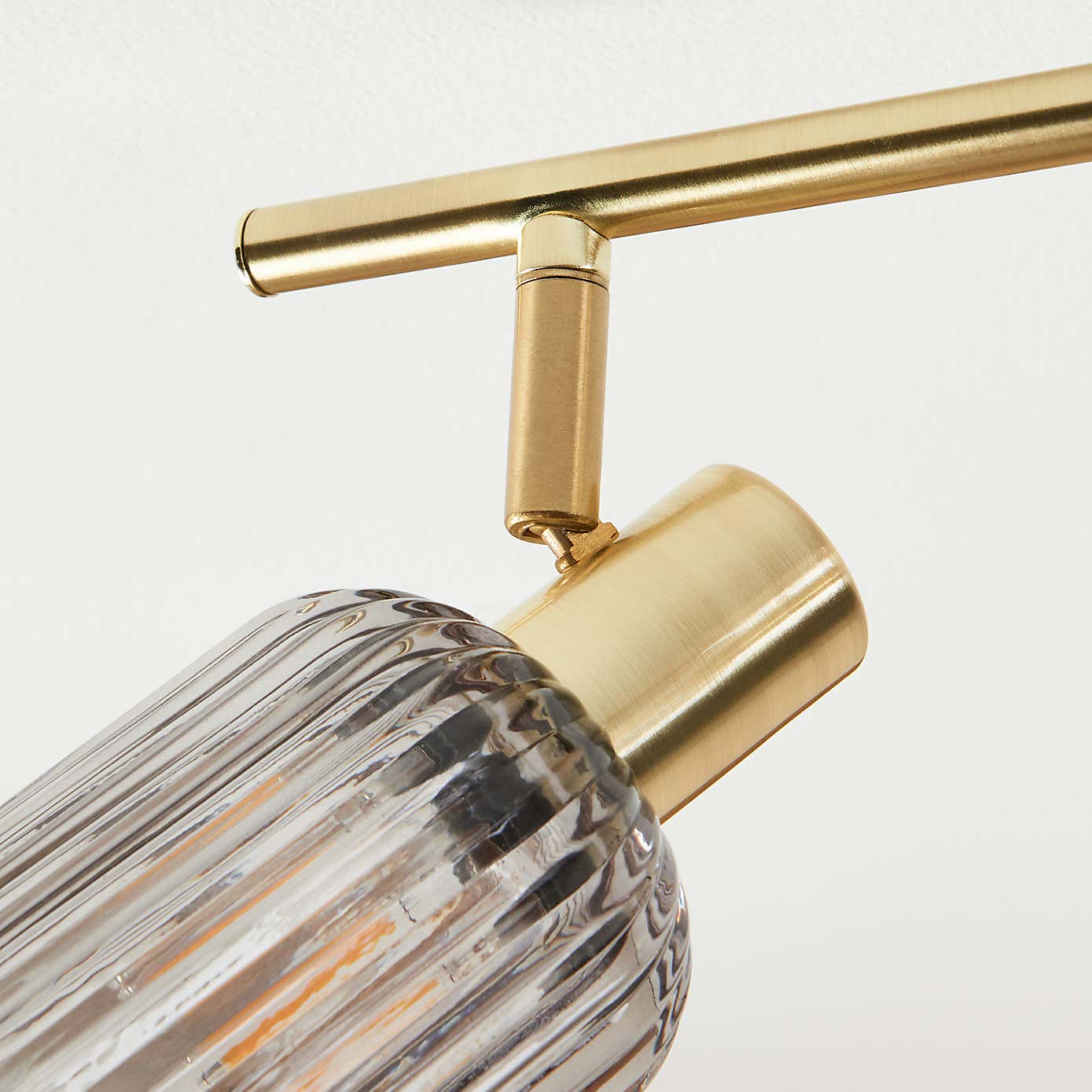 Riley Mid Century Ribbed 4 Light Adjustable Spotlight Bar