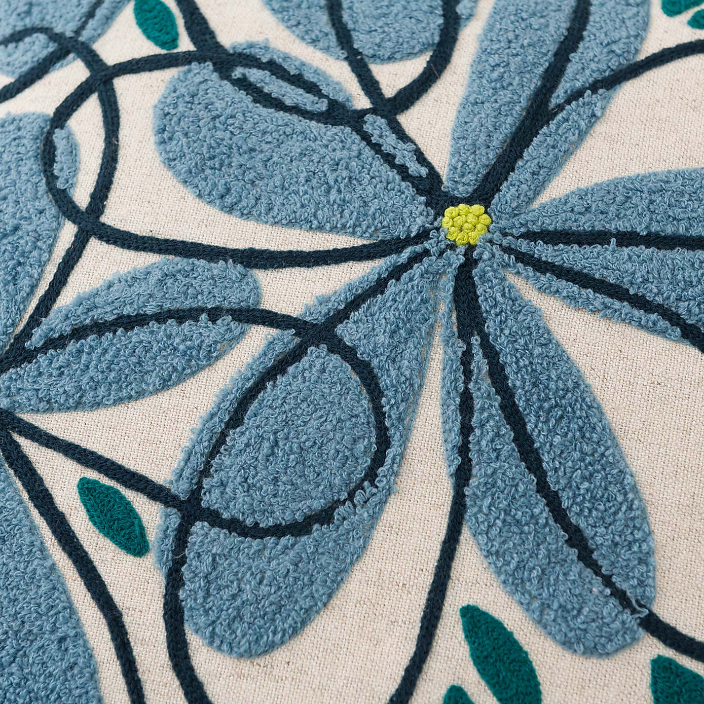 Crewel Work Floral Cushion