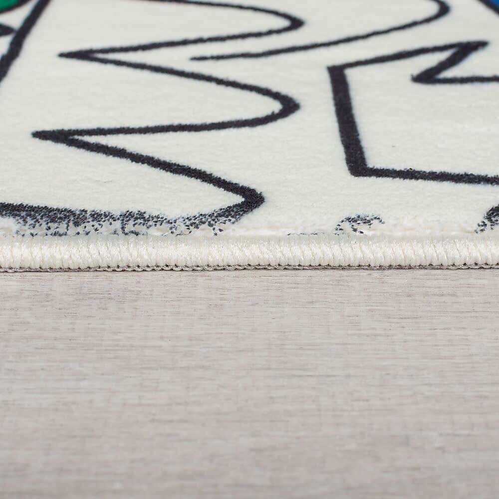 Funky Doodles Washable Faux Fur Rug