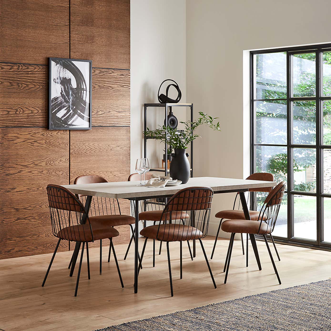 Marcela Set of 2 Chairs, Tan Faux Leather