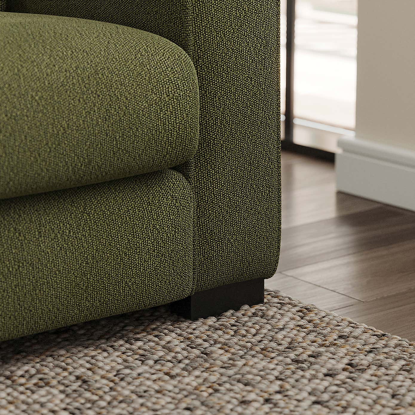 Carson Tonal Boucle Compact Corner Chaise Sofa