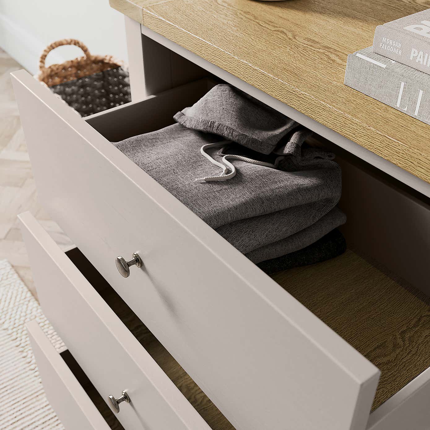 Olney 3 Drawer Chest Stone