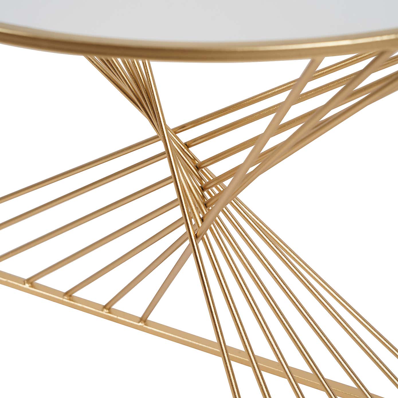 Liberty Glass and Gold Half Moon Console Table