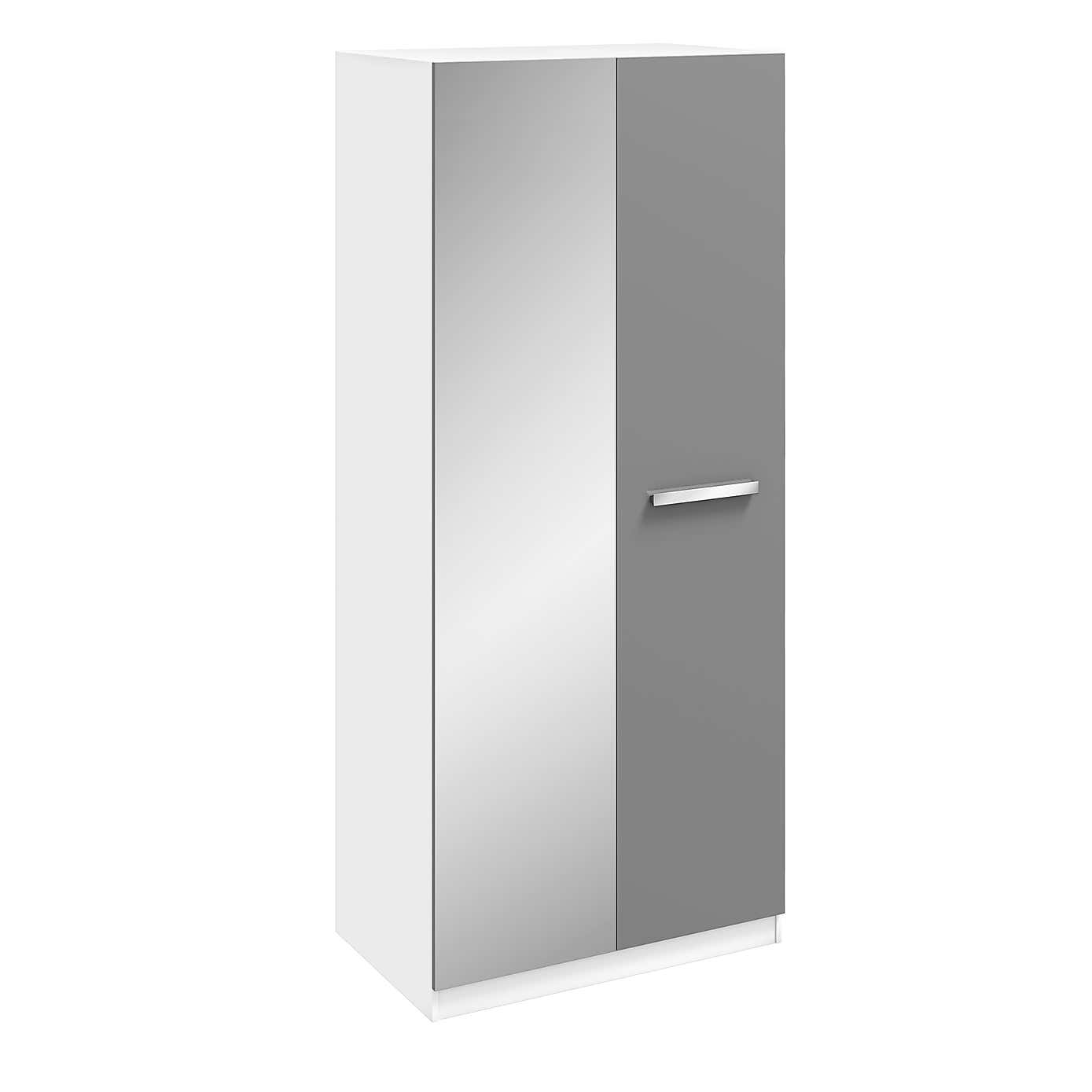 Sudbury Double Wardrobe, White and Grey