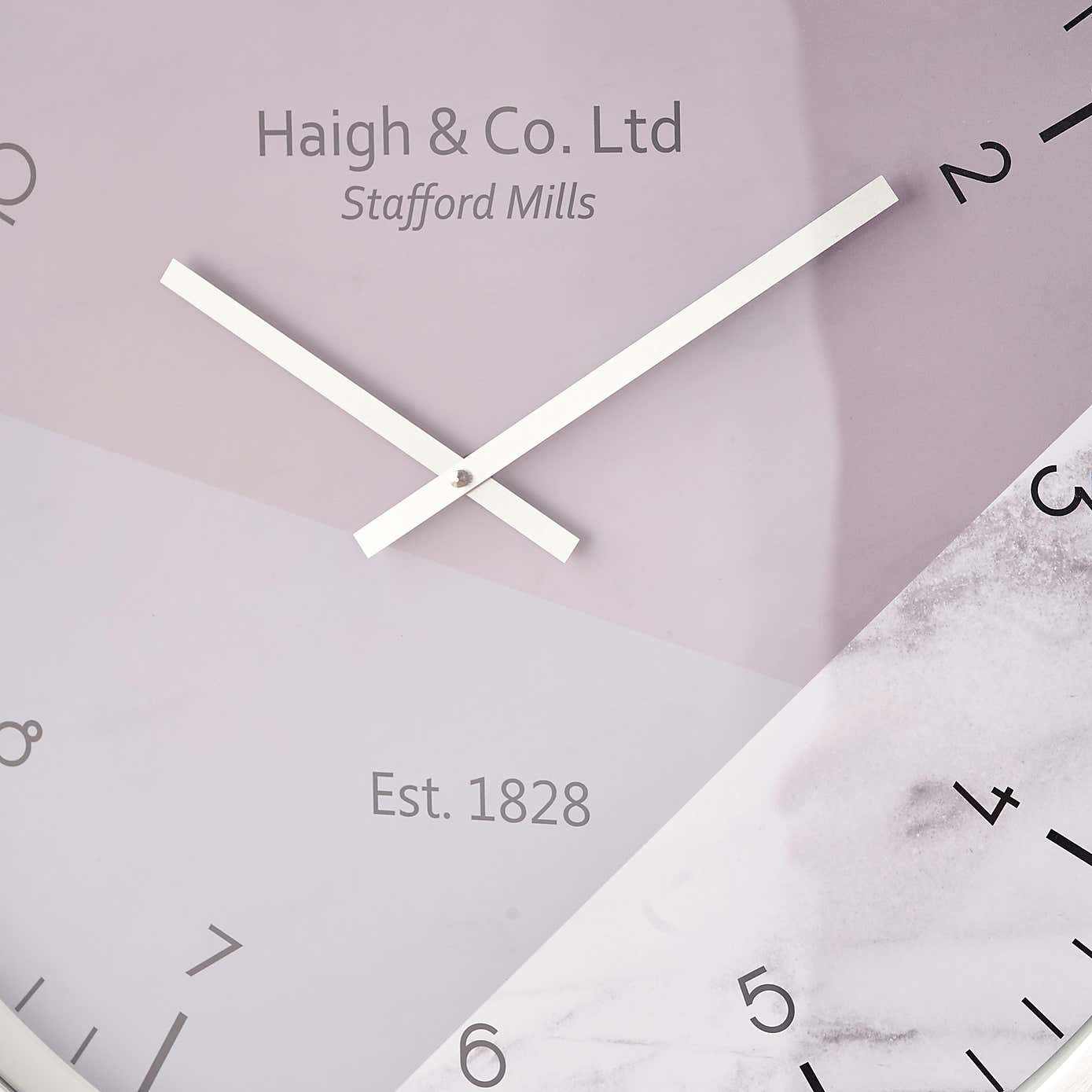 Geometric Marble Print Wall Clock