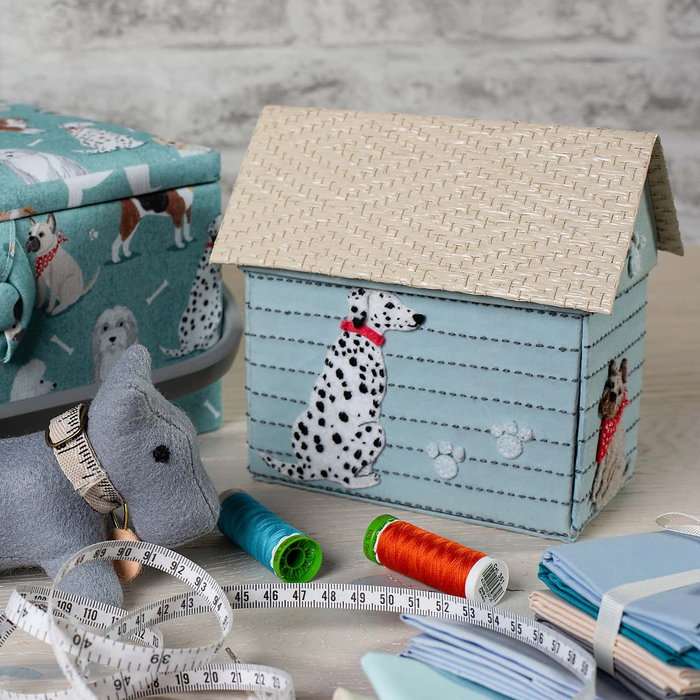 Hobby Gift Blue Scotty Dog Sewing Case