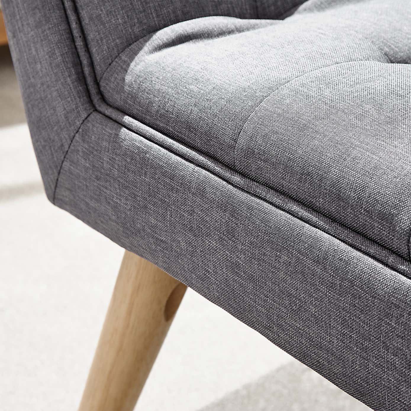 Milan Upholstered Bench Dark Grey