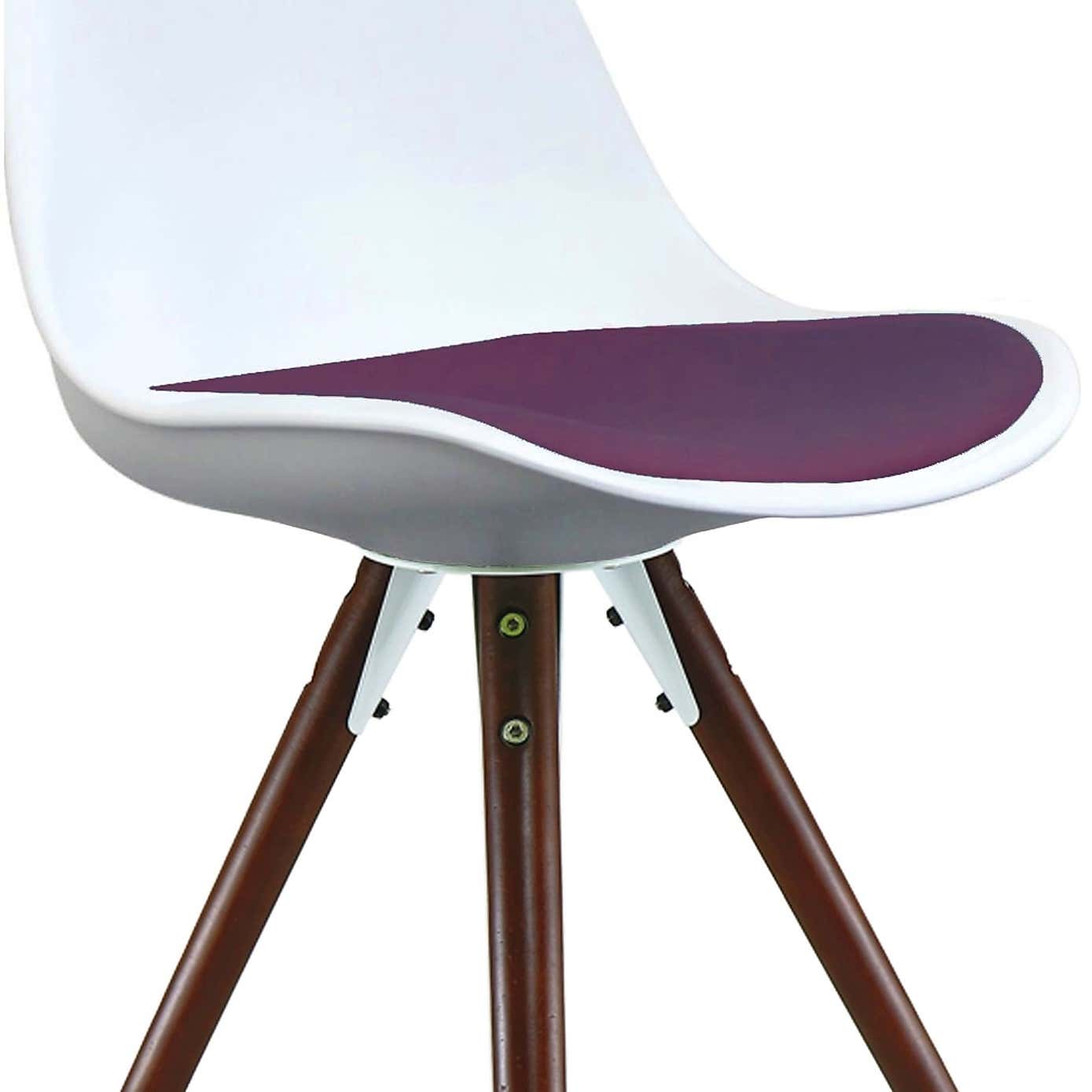 Fusion Living Soho White Plastic Dining Chair with Pyramid Legs
