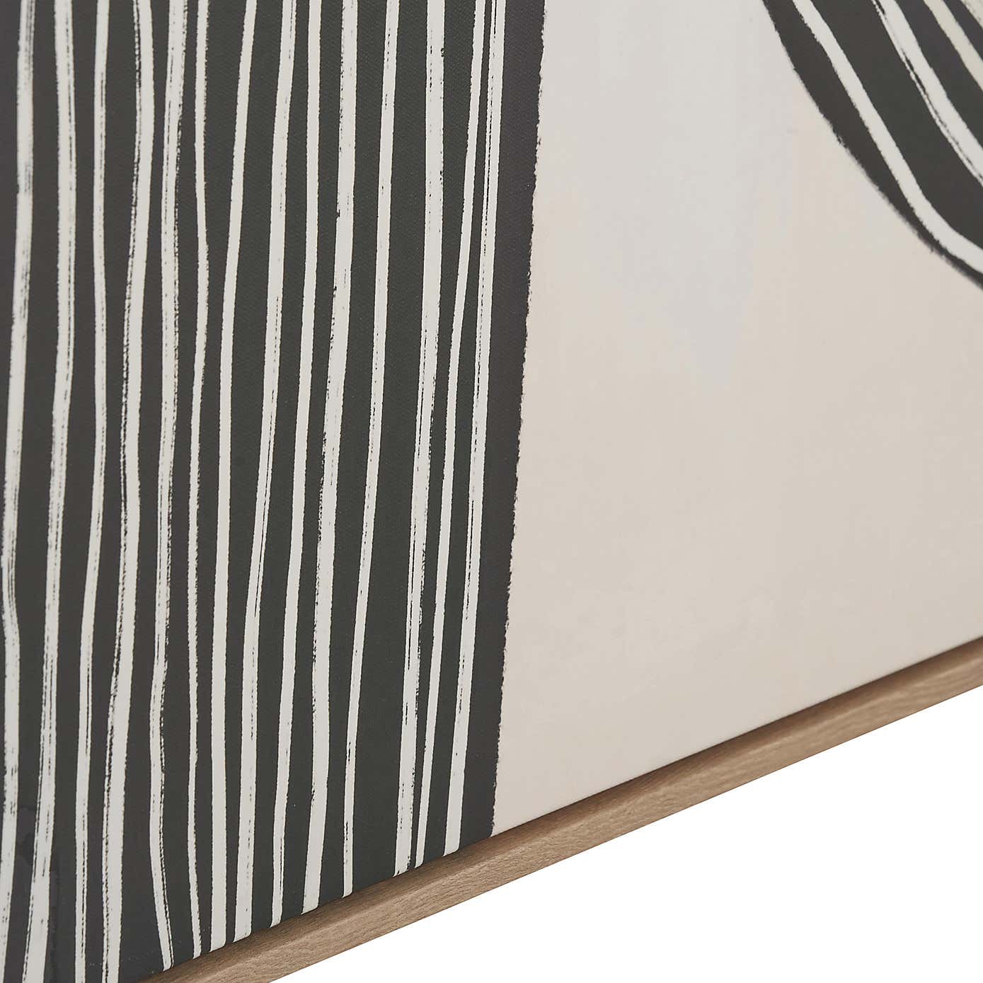 Black & Cream Abstract Lines Framed Canvas