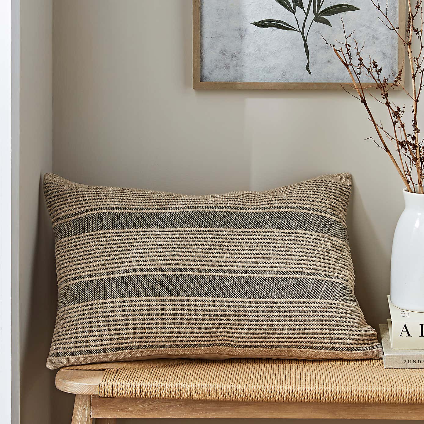 Edited Life Woven Stripe Cotton Cushion Cover