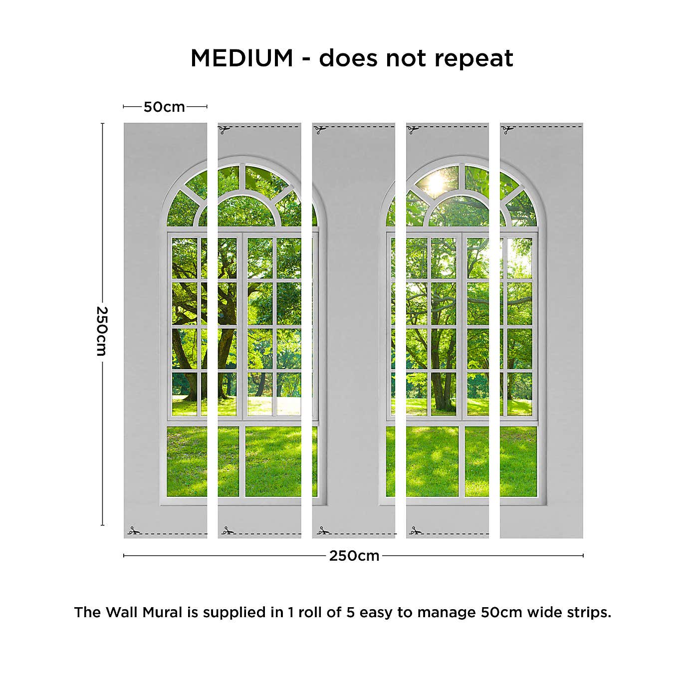 Arch Windows White Mural