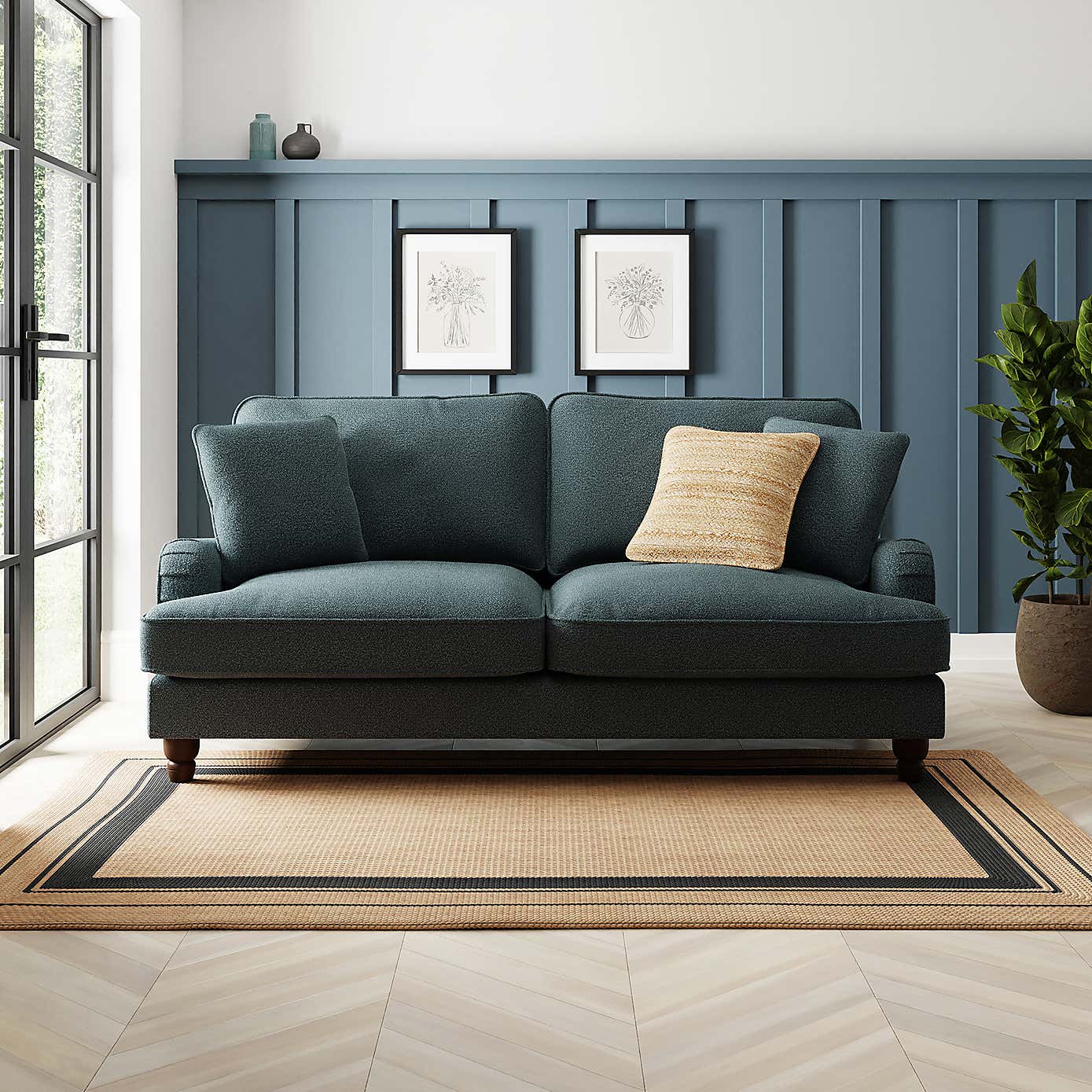 Beatrice Chunky Soft Chenille 3 Seater Double Sofa Bed