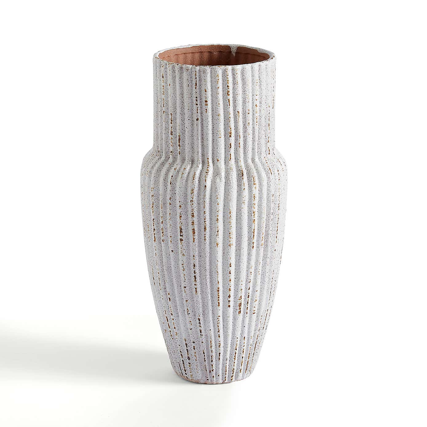 Ribbed Stone Vase