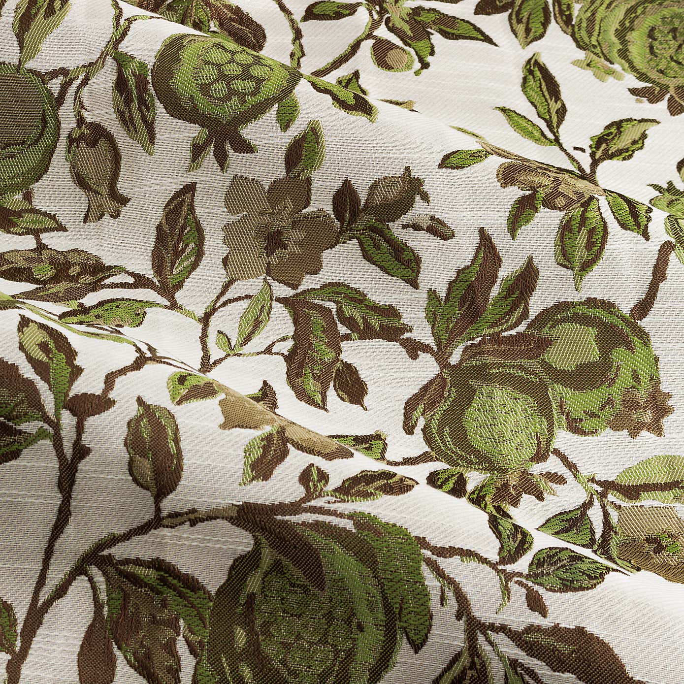 Pomegranate Green Pencil Pleat Curtains