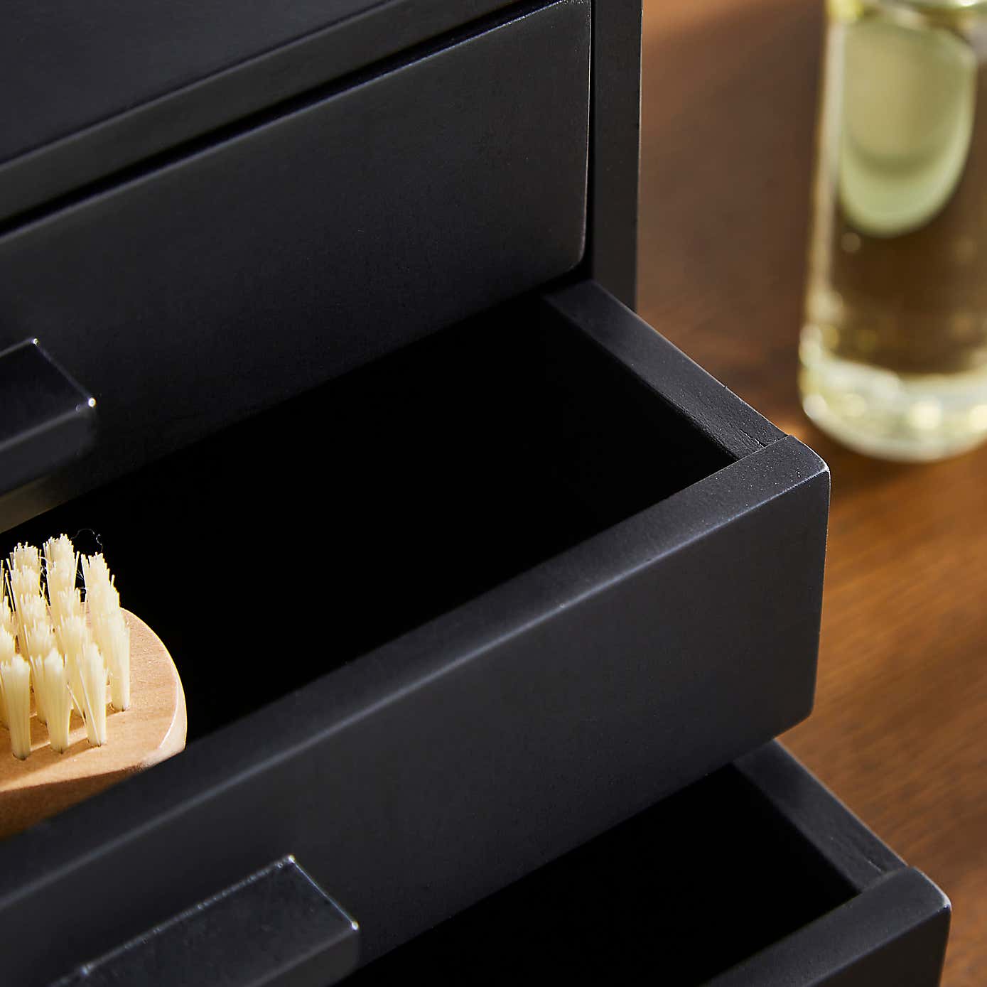 Black 3 Drawer Tabletop Storage