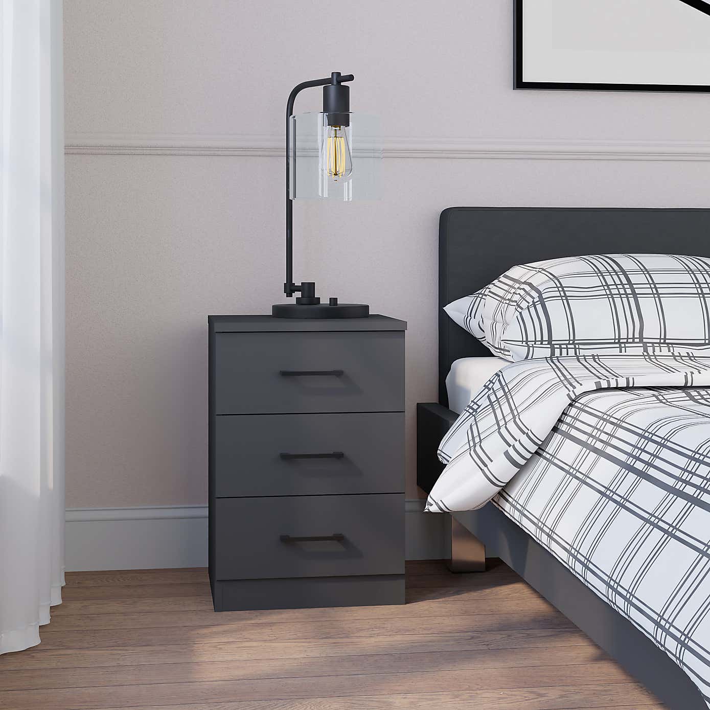 Foster 3 Drawer Bedside Table