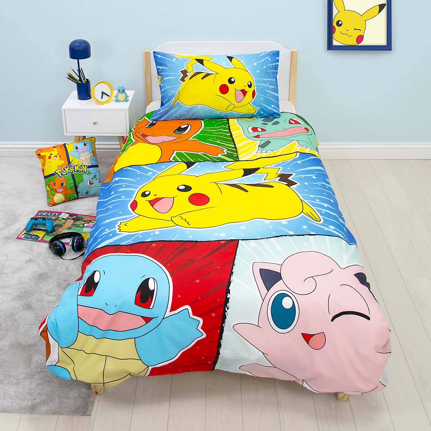 Pokemon Retro Reversible Single Duvet Cover & Pillowcase Set