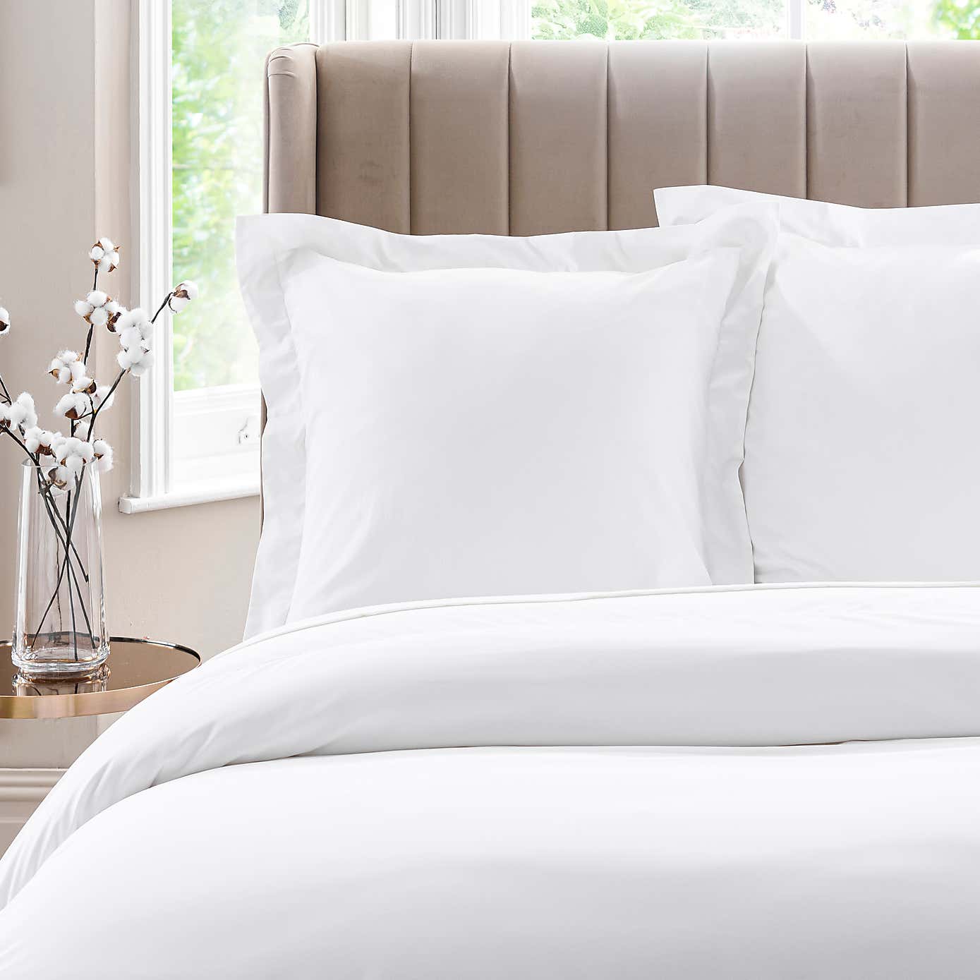 Dorma 300 Thread Count 100% Cotton Sateen Plain Continental Square Pillowcase