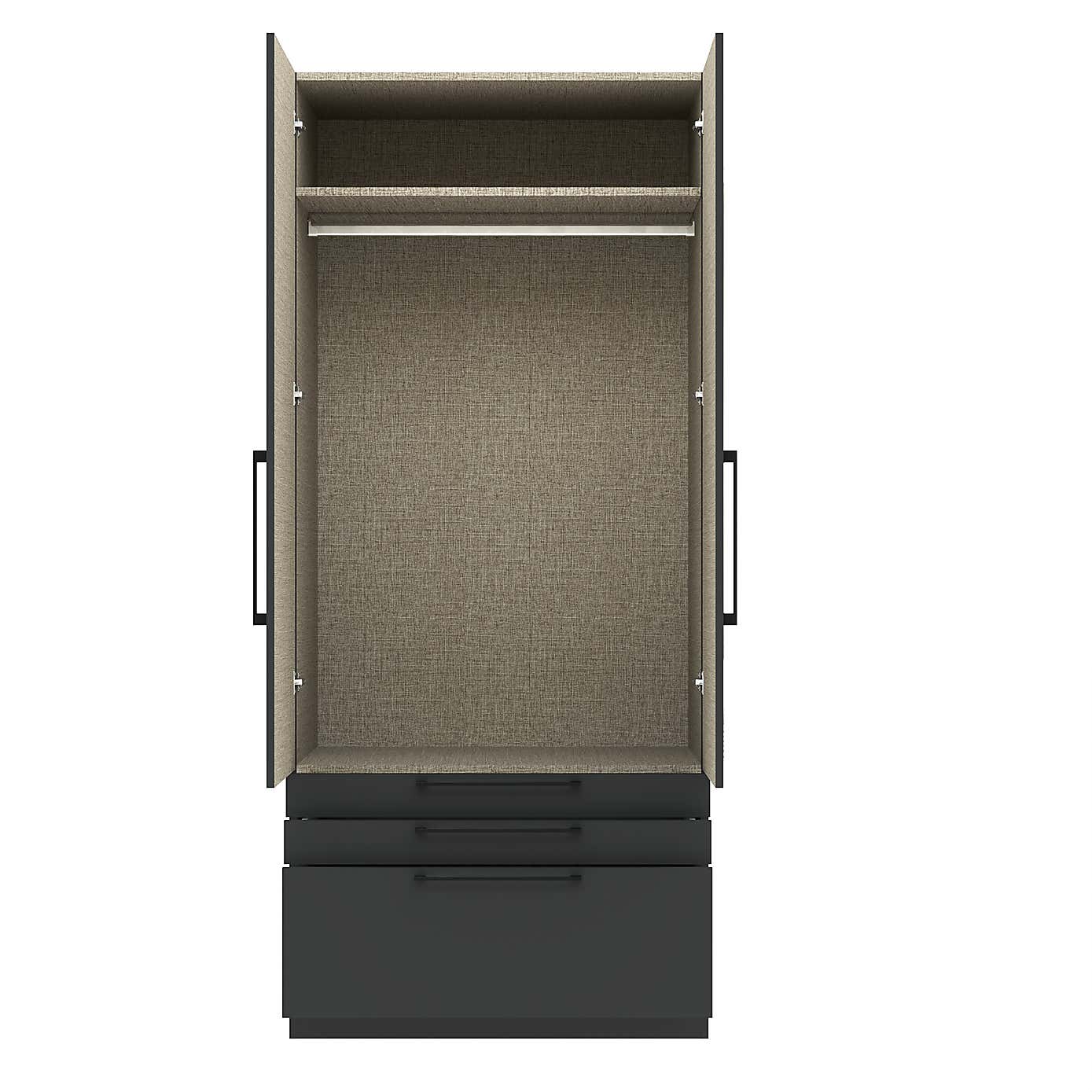 Foster Double 3 Drawer Wardrobe