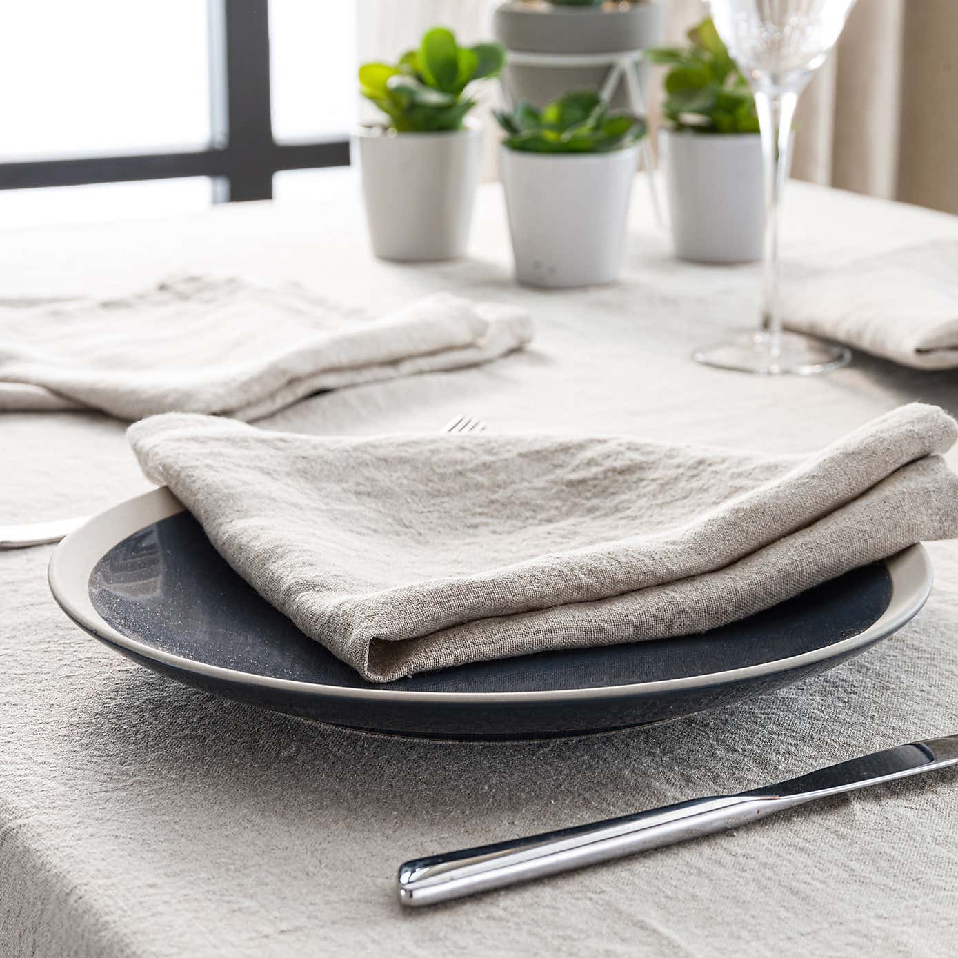 Pack of 4 Natural Linen Napkins