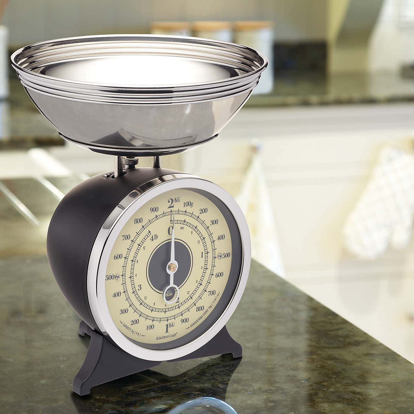 KitchenCraft Vintage-Style Mechanical Kitchen Scale with Bowl