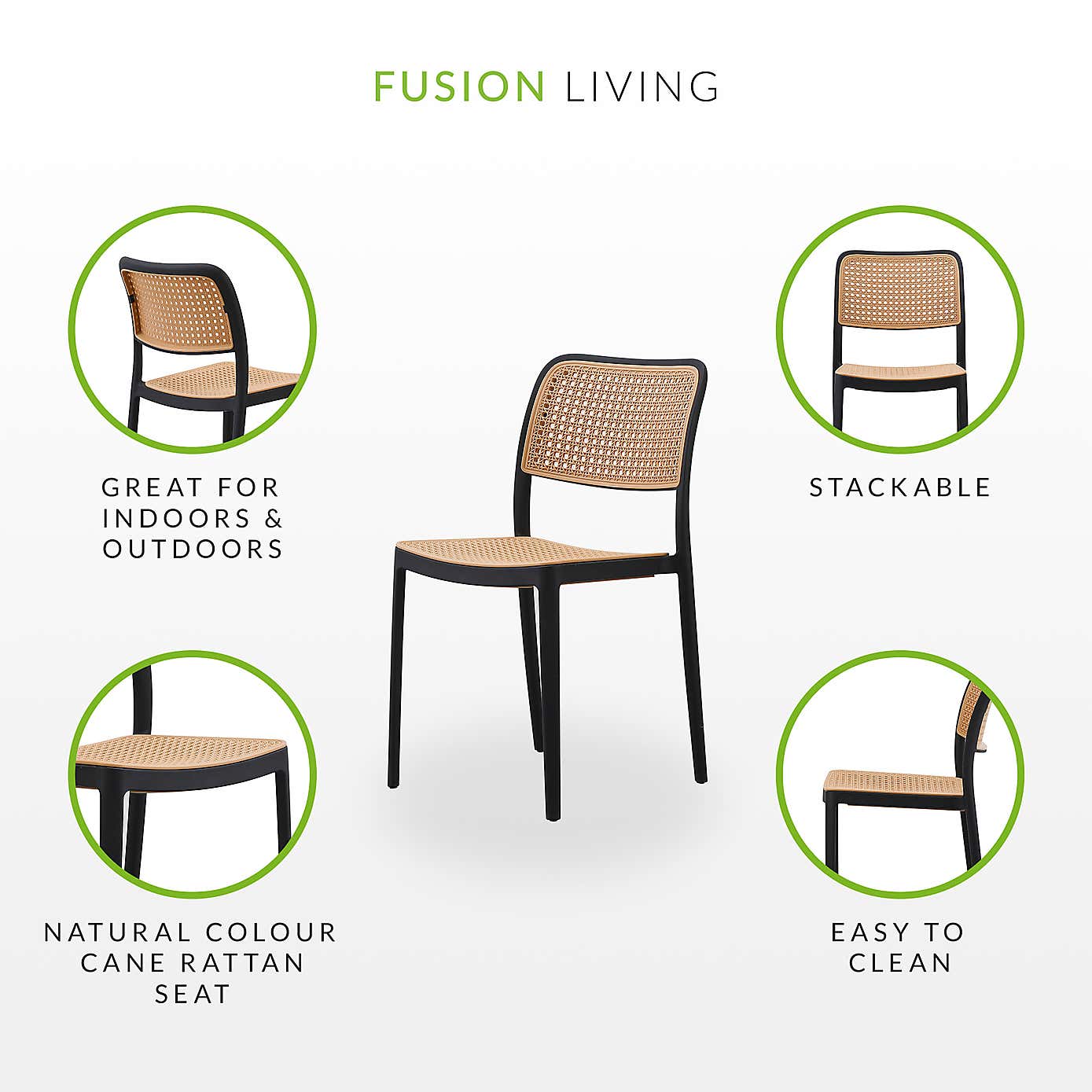 Fusion Living Plastic Cafe Dining Chair