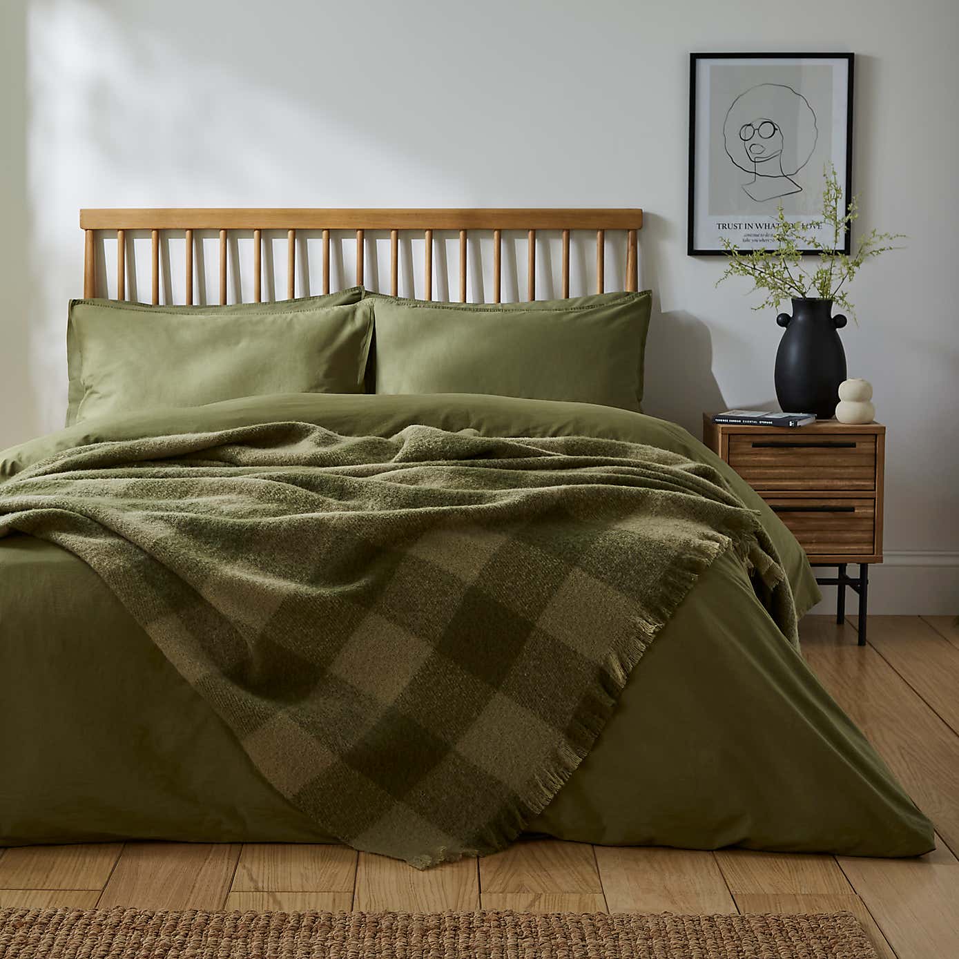 Cabin Check Faux Mohair Throw 235cm x 235cm