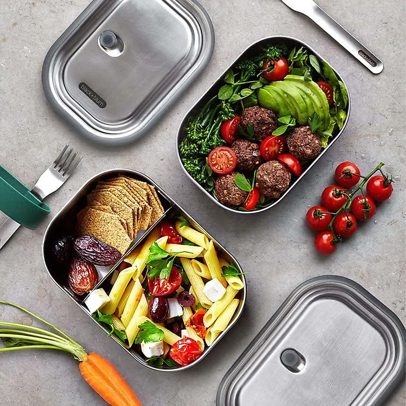 Black and Blum Stainless Steel Lunch Box