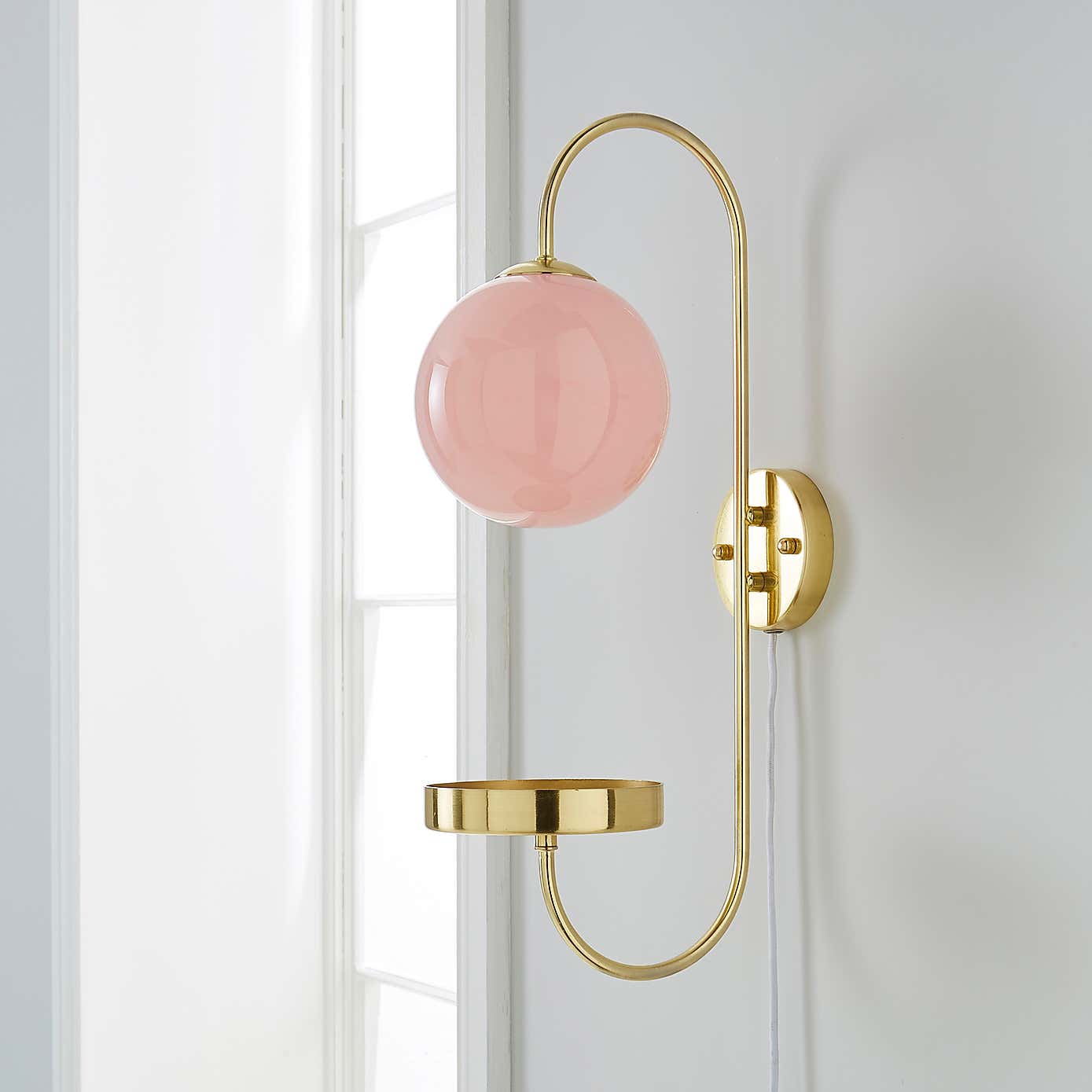 Gigi Easy Fit Plug In Wall Light with Shelf