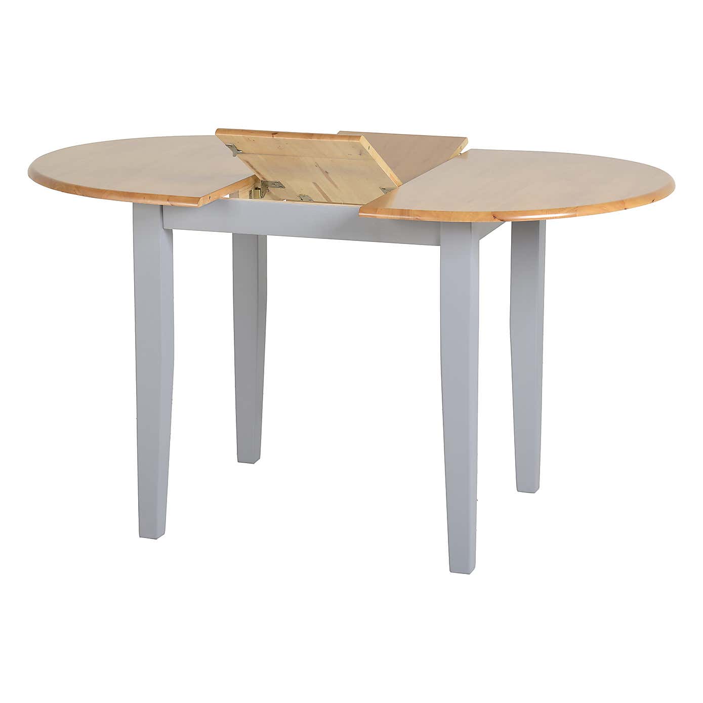 Oxford 4-6 Seater Oval Extendable Dining Table with 4 Chairs, Grey