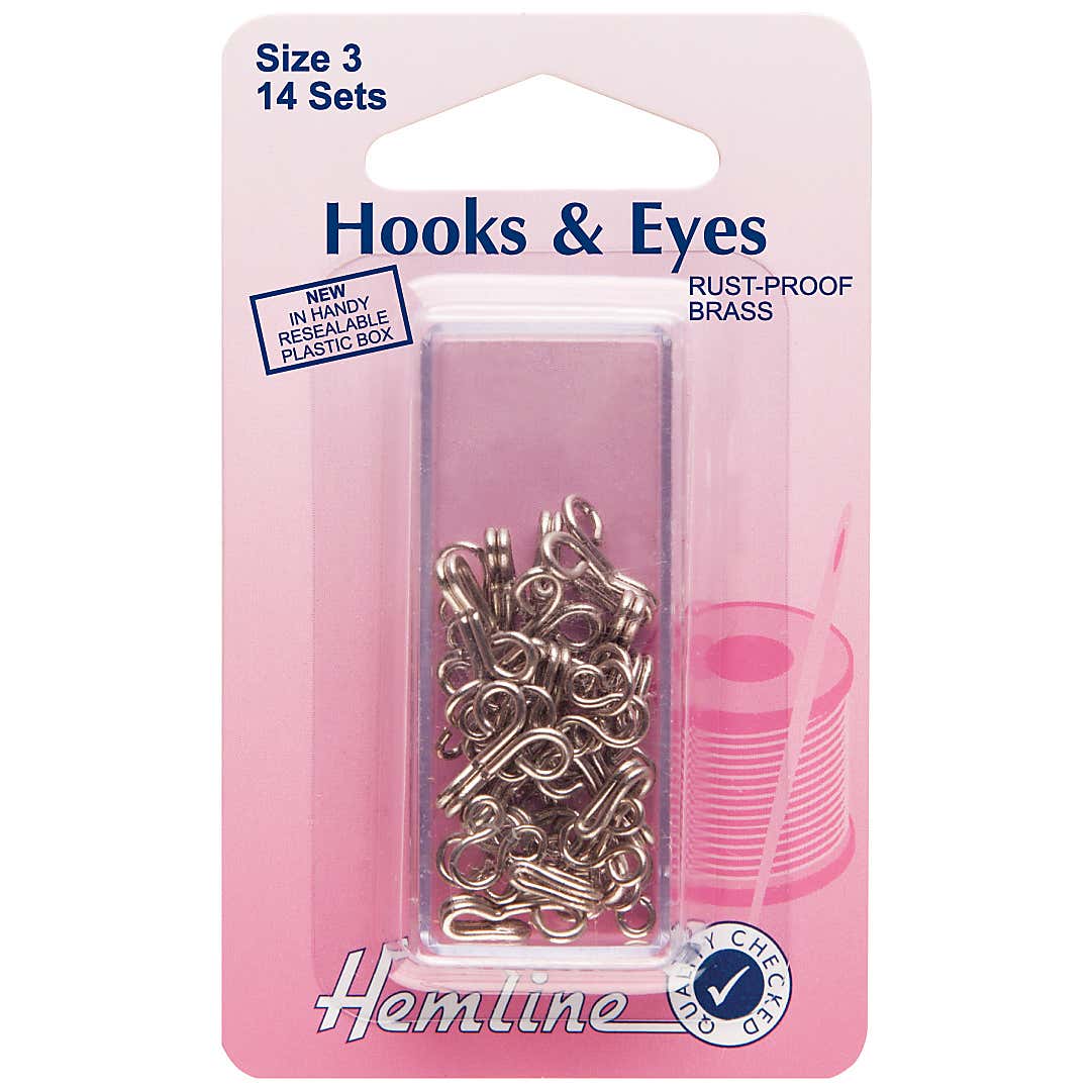 Hemline Hook and Eye Nickel Silver