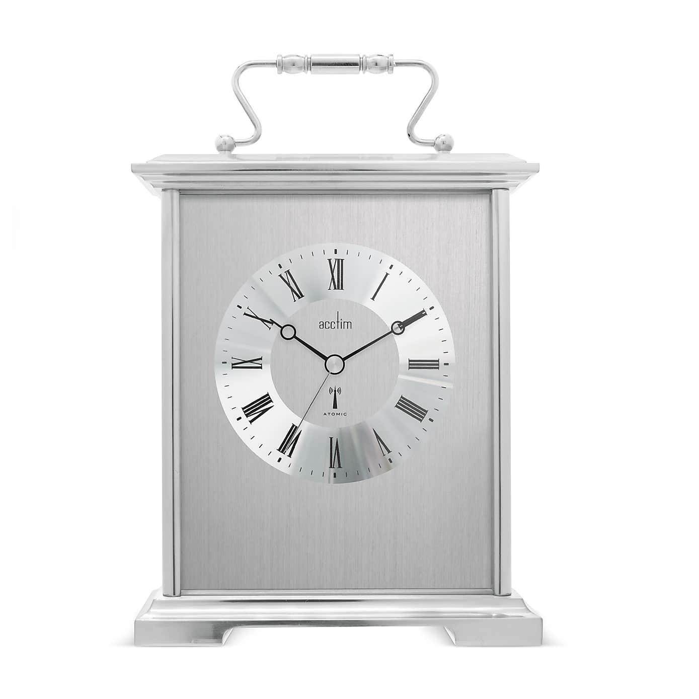 Acctim Althorp Mantel Clock Quartz Polished Metal Carriage Clock