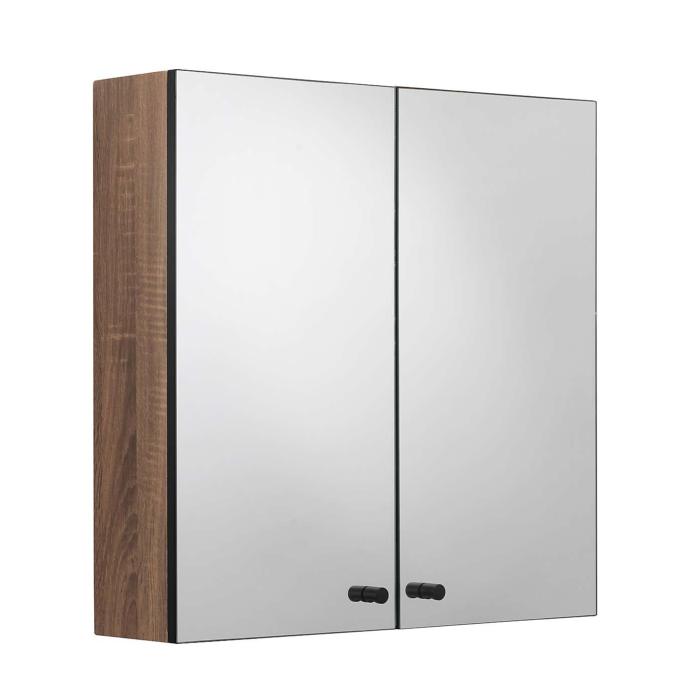 Flexi Fix Ontario Double Cabinet, Black and Teak Effect