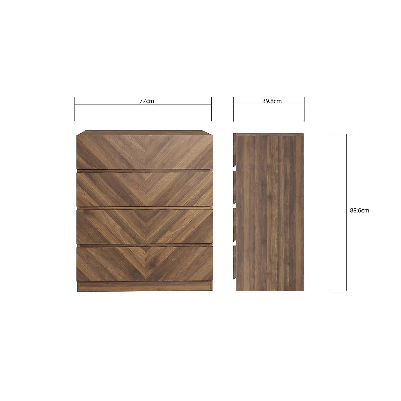 Taranto 4 Piece Bedroom Set Euro Oak