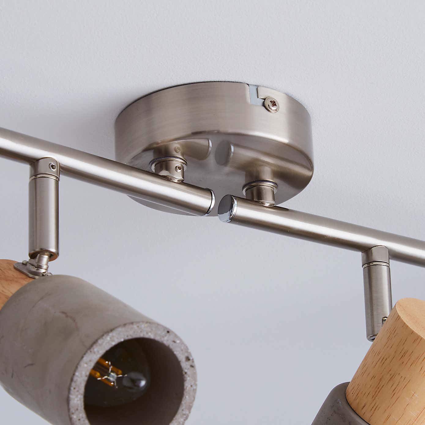 Inka 4 Light Concrete Wood Spotlight Bar