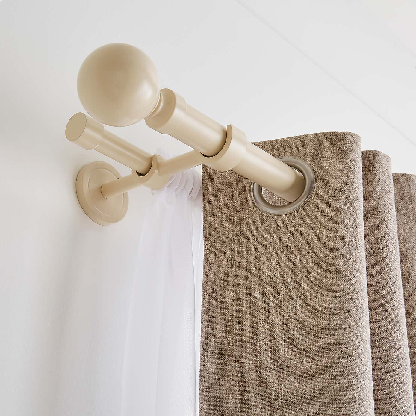 Ashton Double Layer Extendable Metal Curtain Pole