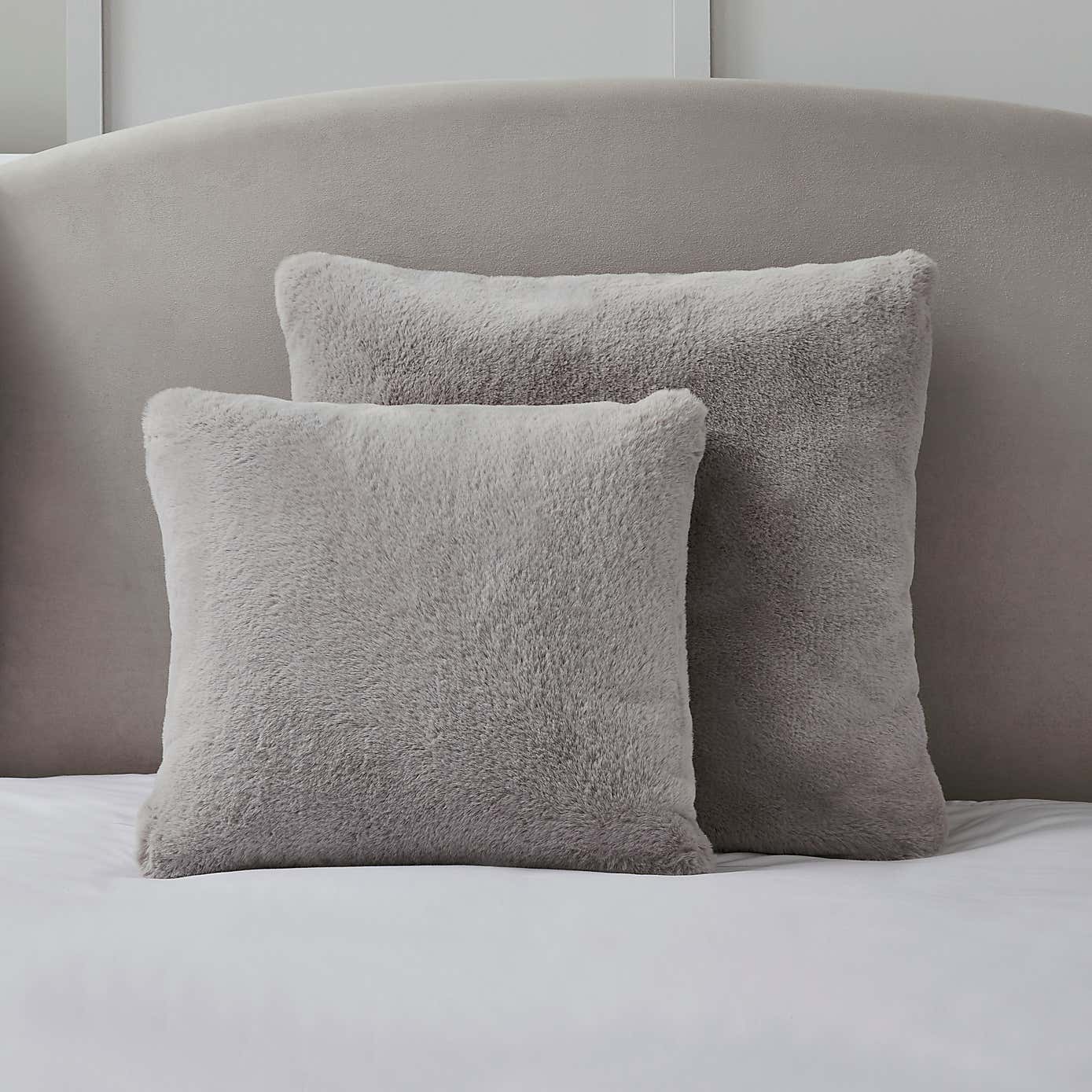 Dorma Purity Faux Fur Grey Continental Cushion