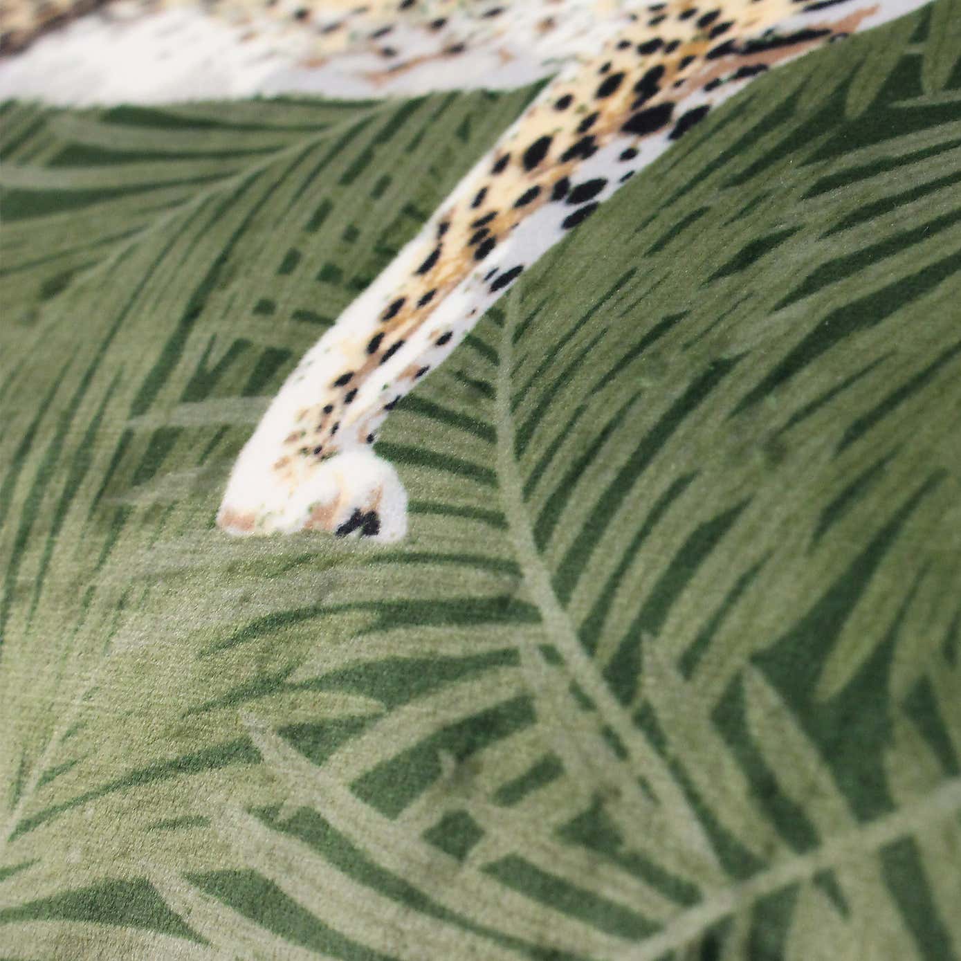 Paoletti Green Cheetah Botanical Cushion